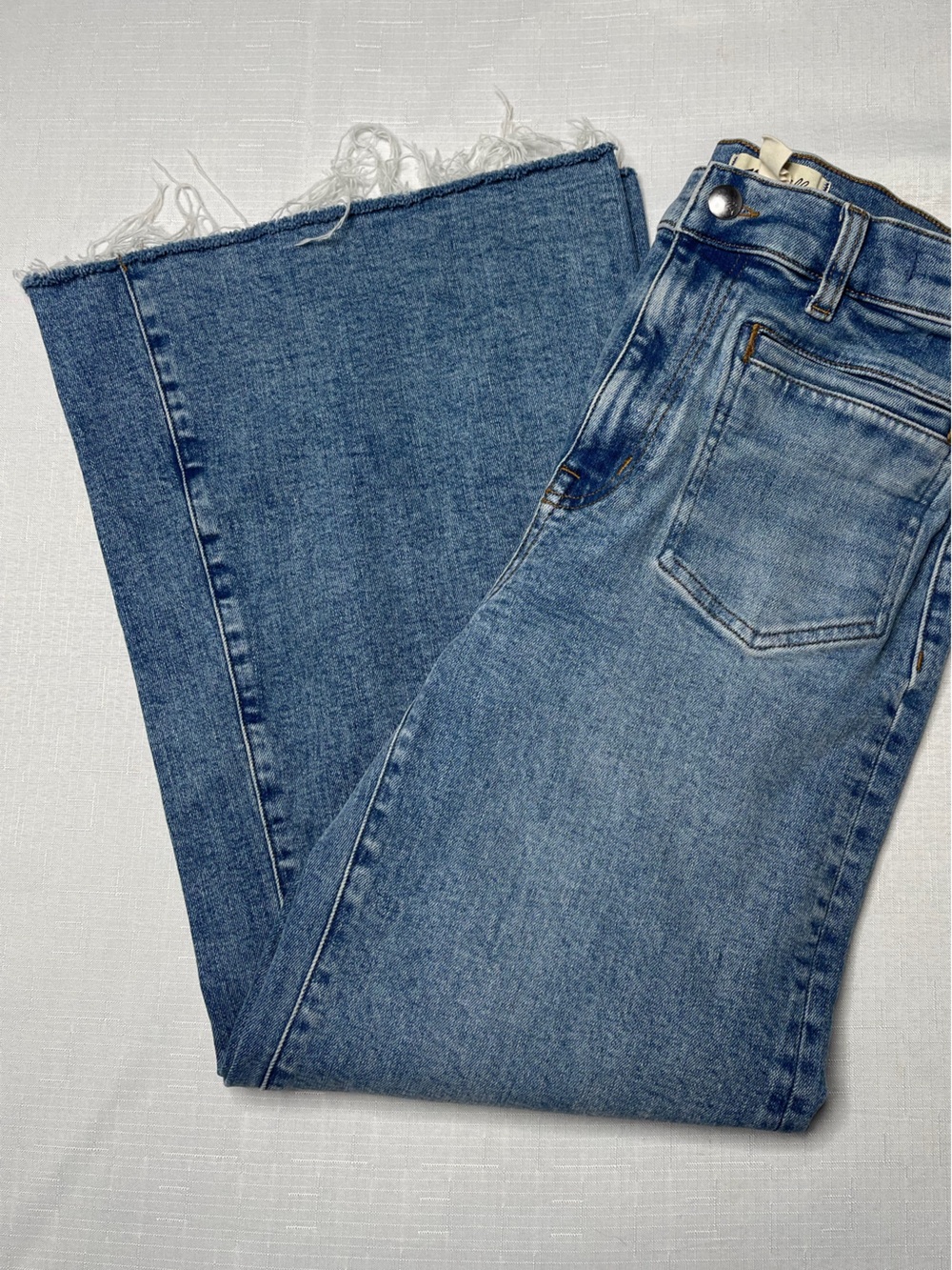 Women’s Madewell Flared wide leg denim blue jeans‎ size 27 Denim in Medium Blue